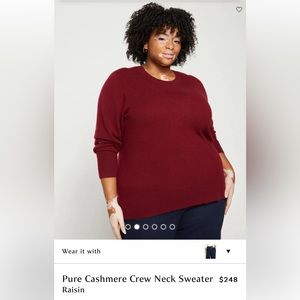 NWT Cashmere Universal Standard Burgandy Sweater